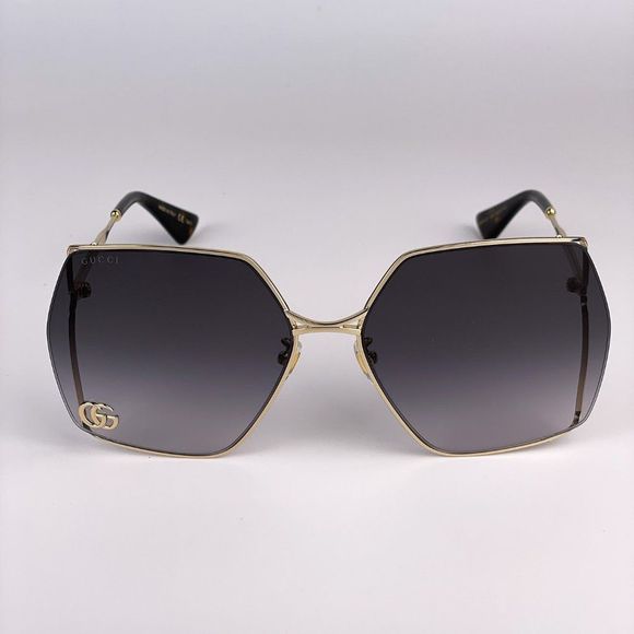 Gucci Logo GG0817S 006 Sunglasses Gold Gray Oversized Women main image 7